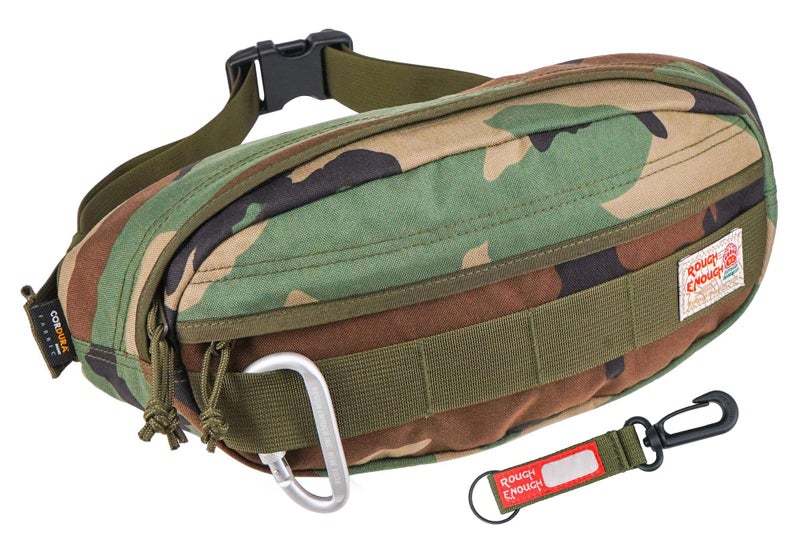 RE ROUGH ENOUGH Rough Enough Tactical Fanny Pack for Men Crossbody Waist Bag for Hunting Fishing Hiking Travel Army Green Camo Cordura - Image 1
